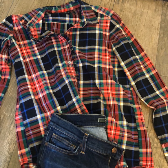 Banana republic plaid long sleeve shirt - Picture 4 of 6